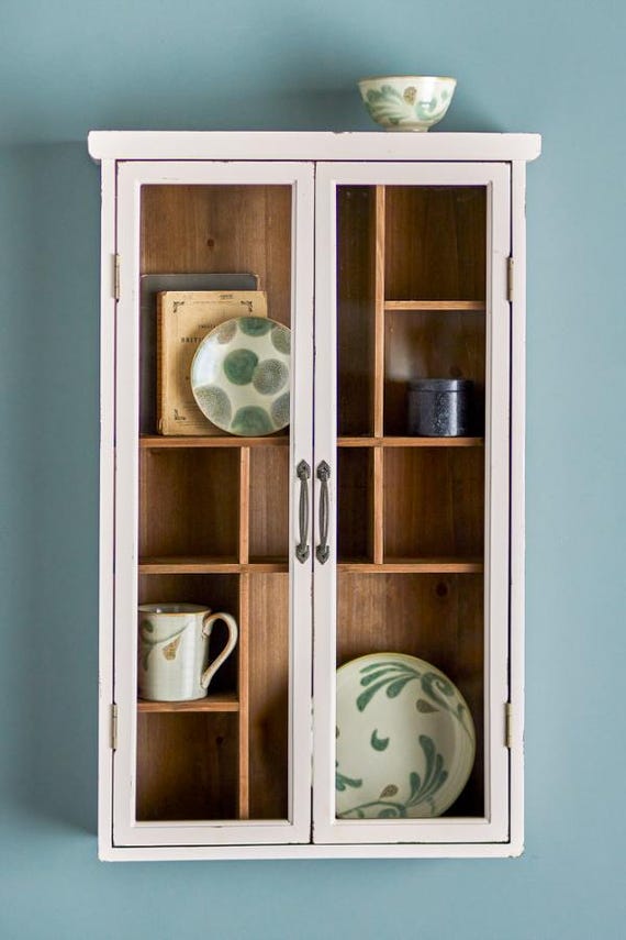 Display cabinet, wall-mounted display cabinet, glass display cabinet, furniture, chest of drawers, cabinet, antique finish