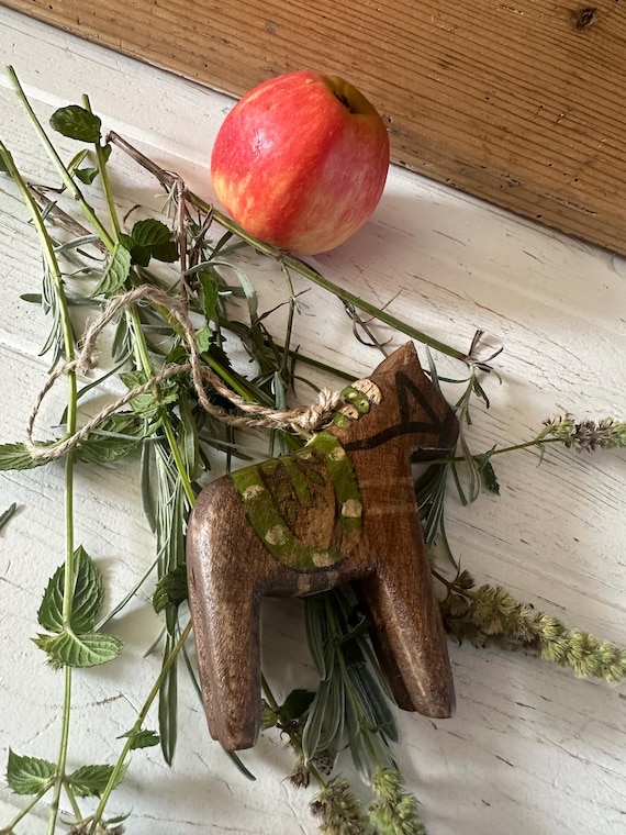 Dala horse antique finish decorative horse wooden horse vintage Sweden