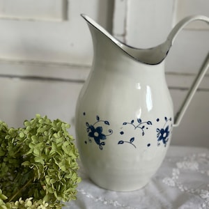 Enamel jug jug enamel jug vintage antique finish