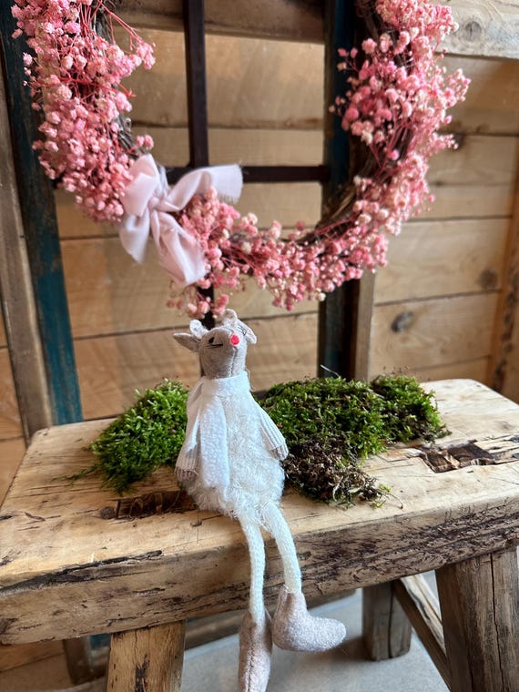 Pendant knitted mouse decorative mouse antique finish decoration vintage