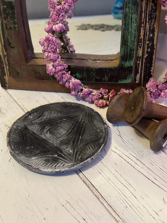 Tray plate stone plate antique finish decorative coaster vintage stone plate