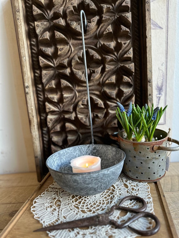 Candle holder, plant trowel, ladle, decorative trowel, vintage iron trowel, antique finish