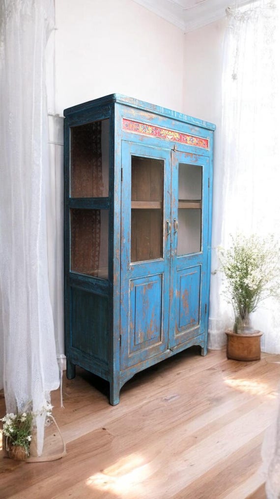 Cabinet Display Cabinet Chest of Drawers Sideboard Display Cabinet Furniture Glass Display Cabinet Shelf Cabinet Antique Finish