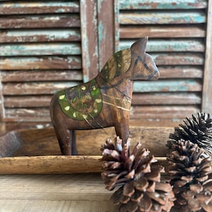 Dala horse antique finish decorative horse wooden horse vintage Sweden
