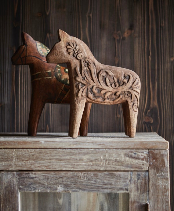 Dala horse antique finish decorative horse wooden horse vintage Sweden