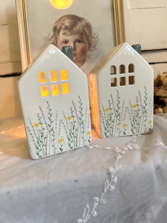Light House Ceramic House Candle House Vintage