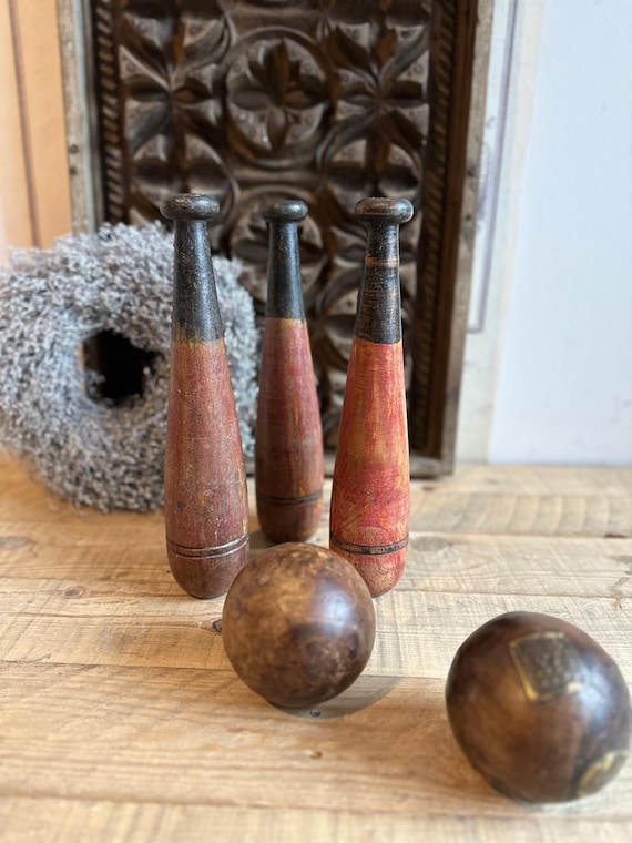 Old antique wooden cones vintage decor