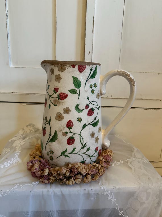 Jug ceramic jug decoration vintage antique finish jug
