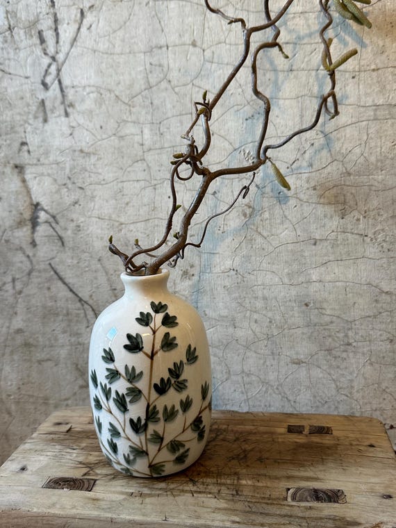 Vase, ceramic vase, flower vase, decorative vintage, Swedish pattern, water jug