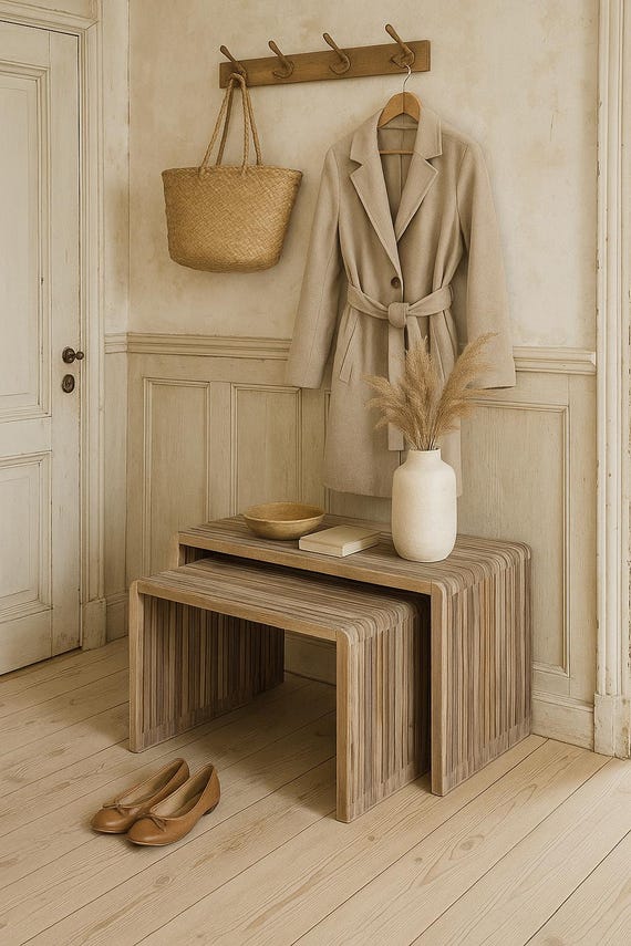 Bench seat 2 pieces in a set water bench teak wood bench antique finish wooden bench