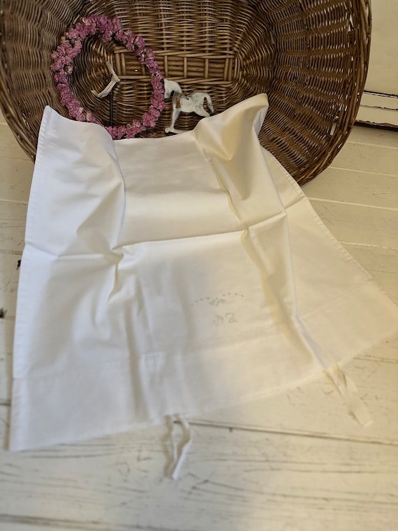 White Linen Pillow Cushion Covers Vintage Shabby