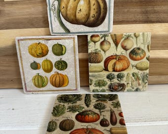 Coaster tiles made of tumbled marble in a set of 4 pieces