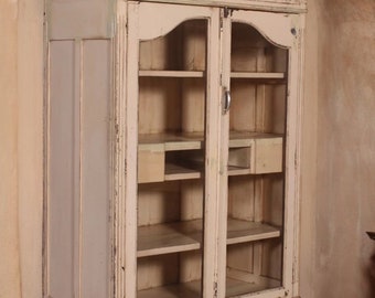 Alte antike Vitrine Schrank Vitrinenschrank Vintage Shabby Möbel