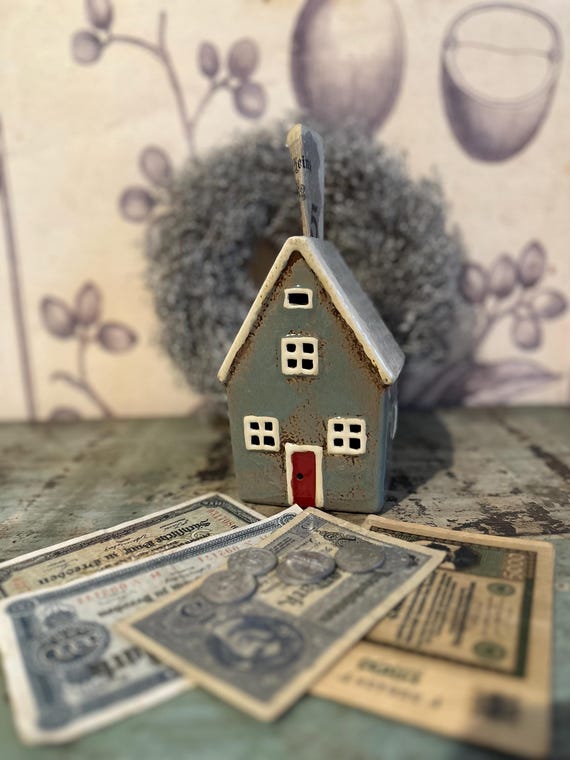 Ceramic House Decoration Money Box Vintage