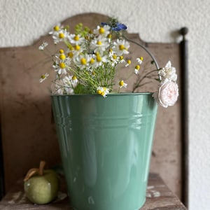 Bucket enamel bucket tin bucket plant bucket antique finish garden plant pot