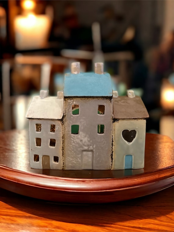 Light House Ceramic House Candle House Vintage Tealight House Ceramic