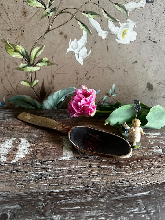 old antique wooden spoon decoration vintage