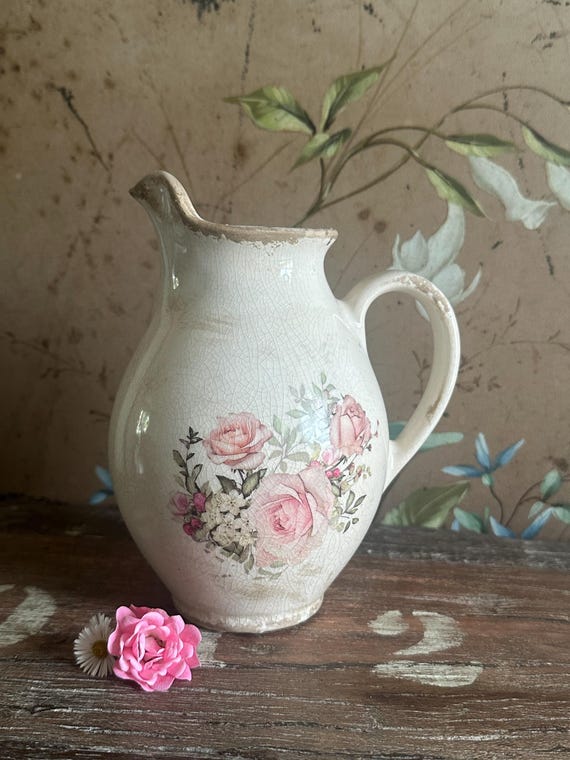 Jug ceramic jug decoration vintage antique finish jug