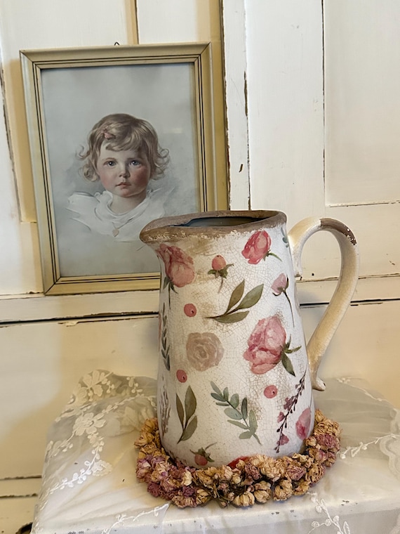 Jug ceramic jug decoration vintage antique finish jug