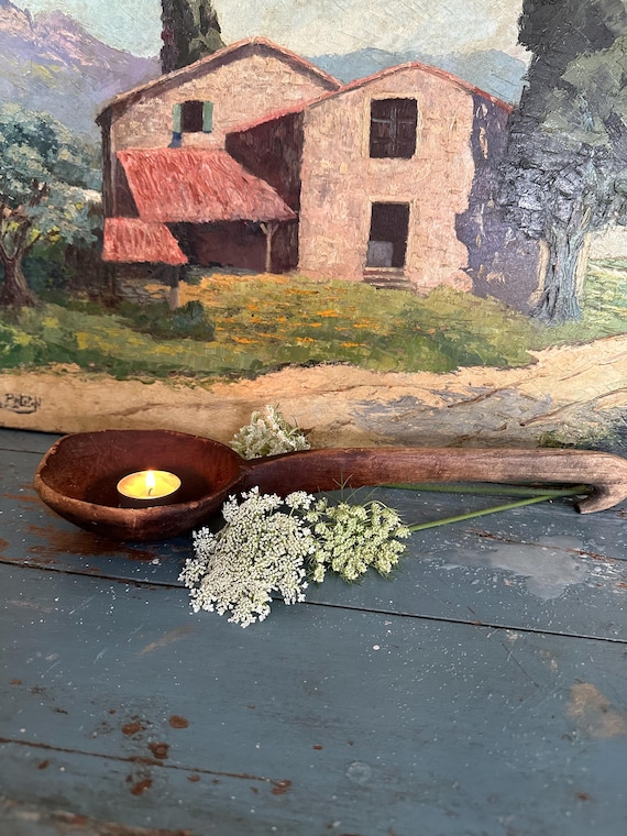 old antique wooden spoon decoration vintage