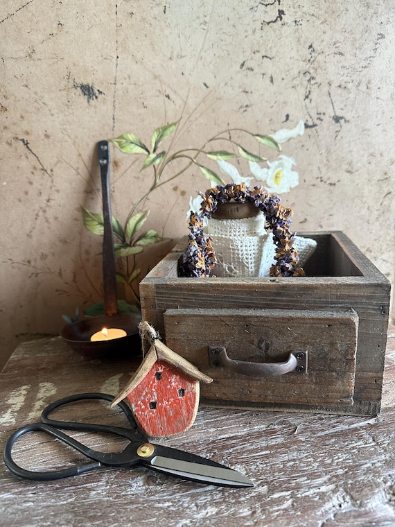 Sorting box wooden box storage wooden slider small antique finish wooden box