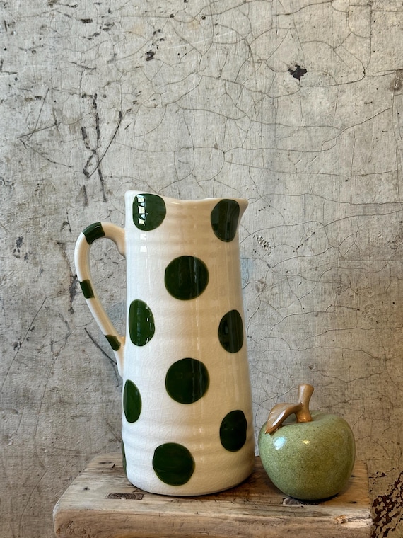 Vase, jug, ceramic vase, flower vase, decorative vintage, Swedish pattern, water jug