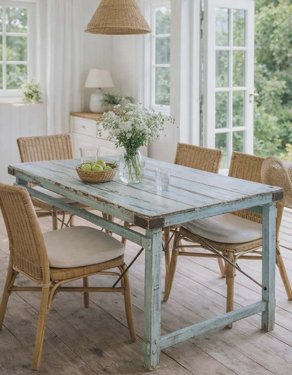 Table, dining table, kitchen table, garden table, desk, antique finish, old wood, industrial style