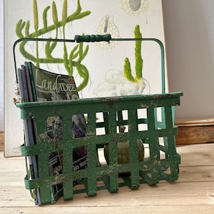 Wire Basket Iron Basket Hanging Basket Vintage Storage Basket Metal Basket