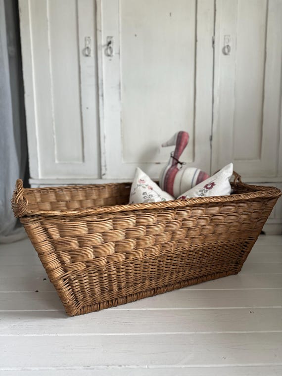 Basket storage basket old antique wooden basket laundry basket rattan basket