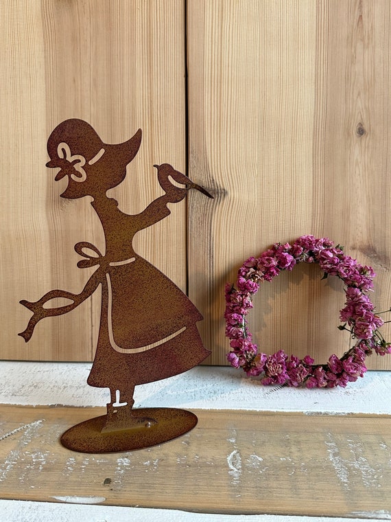 Girl decorative figure patina garden decoration figure patina figure decoration