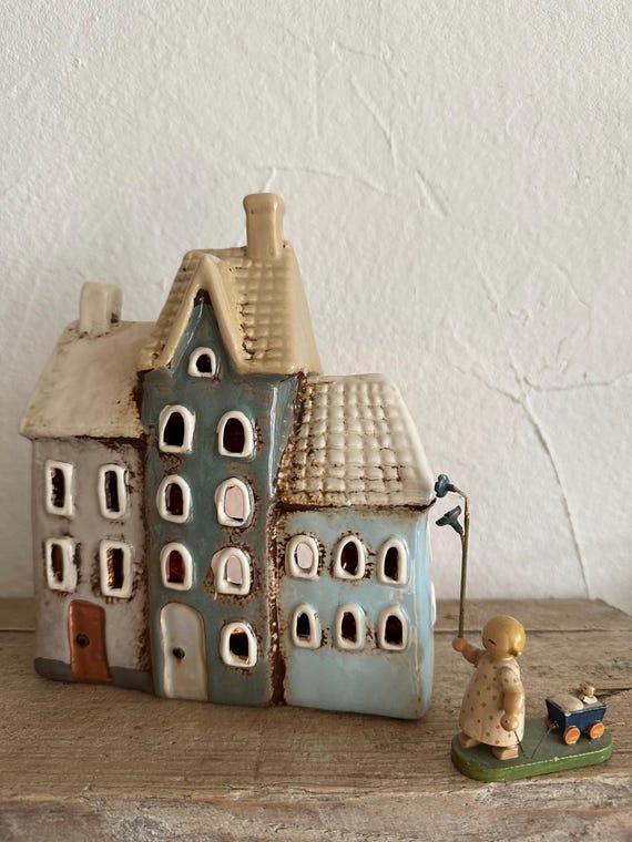 Light House Ceramic House Candle House Vintage