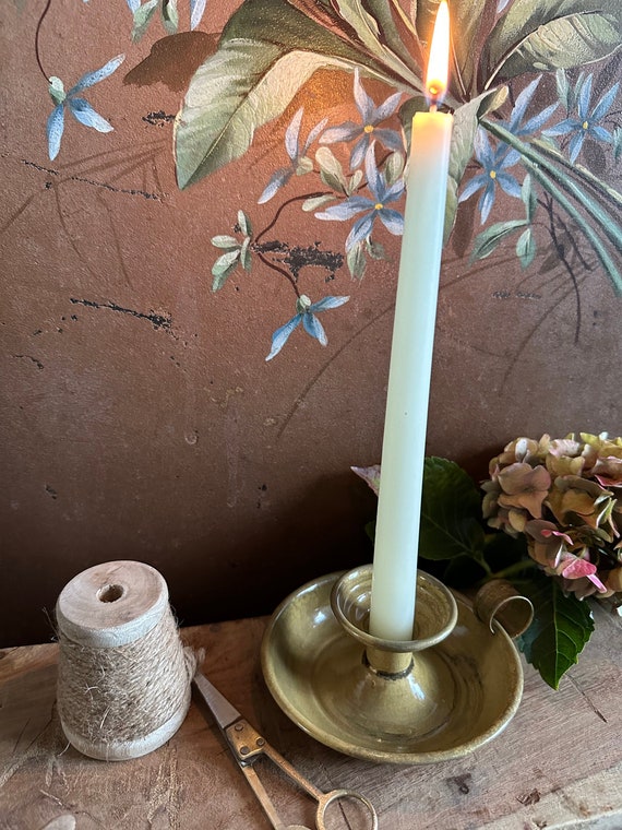 Chamber chandelier candle holder candlestick enamel mustard