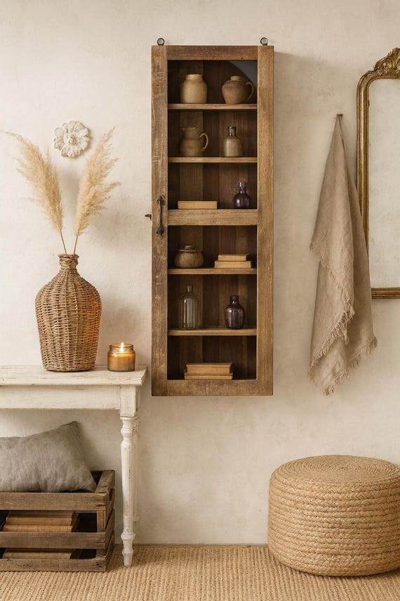 Display cabinet hanging cabinet cupboard hanging display cabinet furniture glass display cabinet shelf cabinet antique finish