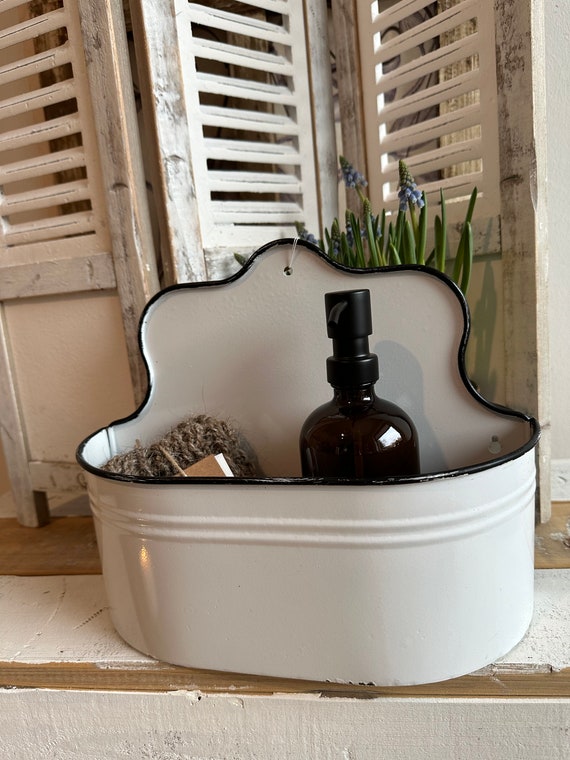 Soap dish storage bowl hanging bowl enamel decoration garden shabby