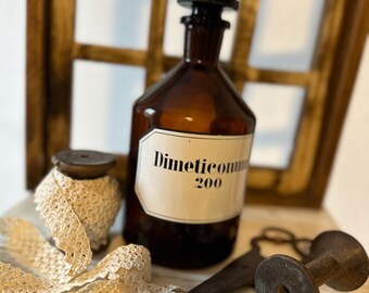 Old antique apothecary bottles, glass bottles, vintage
