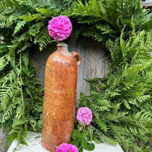 Clay bottle stoneware bottle old antique Duchy of Nassau old vase decoration vintage brown