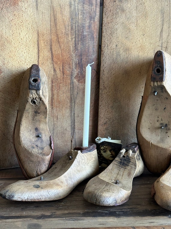 Old antique shoe last decoration vintage shabby