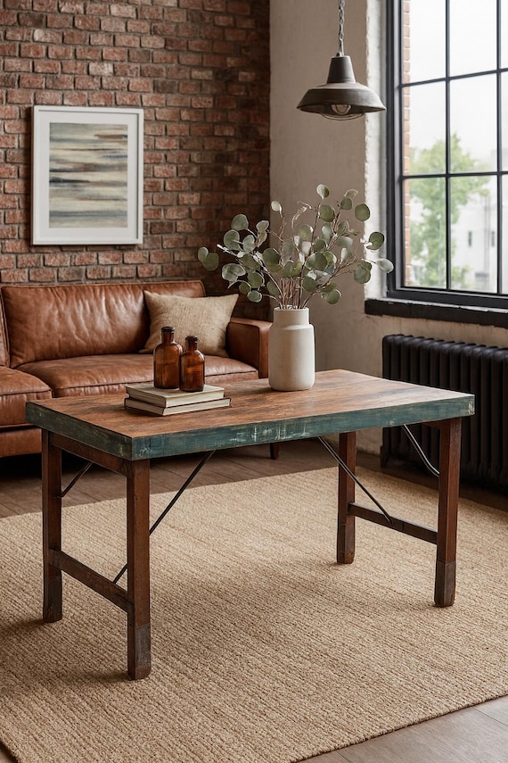 Table dining table kitchen table garden table desk antique finish old wood industrial style