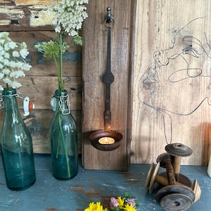 Candle holder wall candle holder vintage iron ladle antique finish