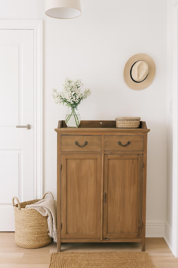 Cabinet chest of drawers Vertiko display cabinet furniture vintage antique finish wooden cabinet