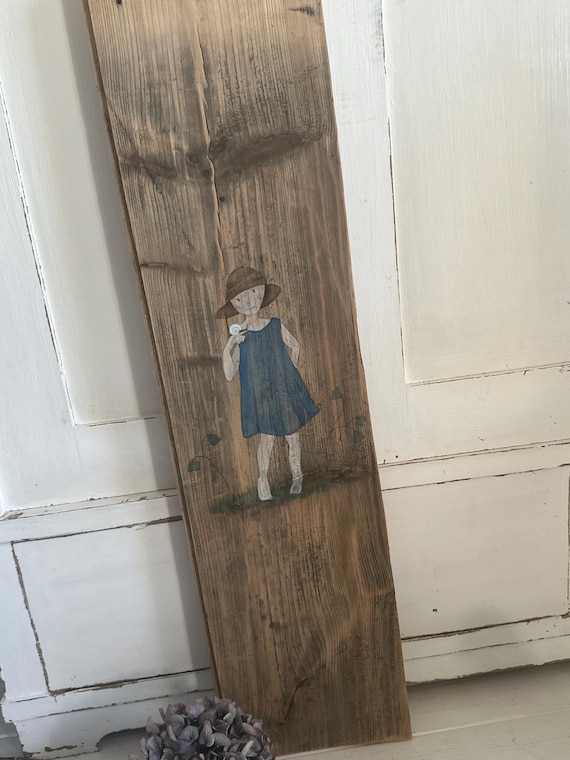Picture mural hand painting handcraft old wood painting wooden board