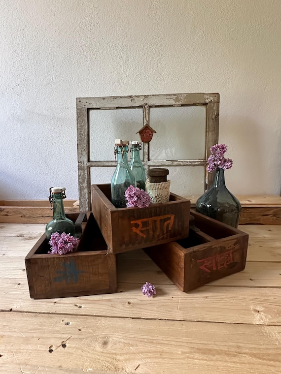 sorting box wooden box antique finish wooden box