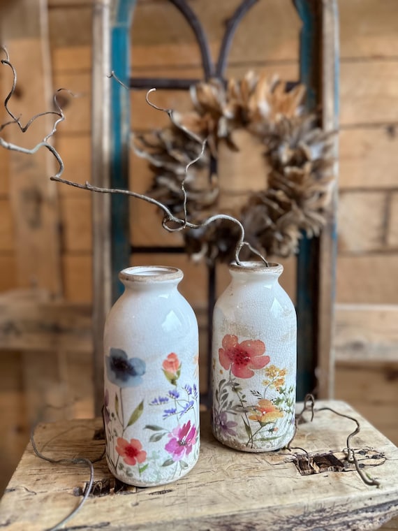 Ceramic vase, bottle vase, antique ceramic finish