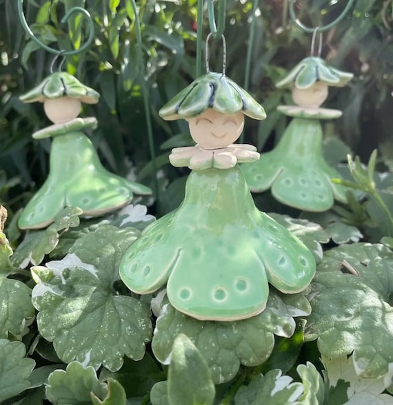 Flowers Ceramic Figures Vintage Handmade Art Ceramic Decoration Garden Stake Garden Decoration
