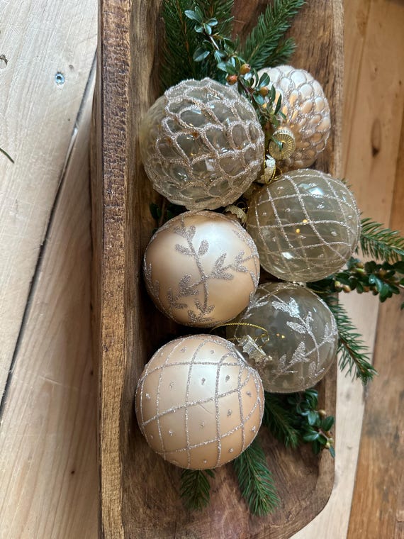 Christmas balls Christmas tree balls set of 6 balls glass vintage glass balls Christmas