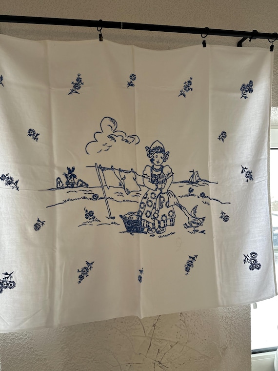 Old antique overhand towel, old antique white linen, decorative laundry, vintage kitchen