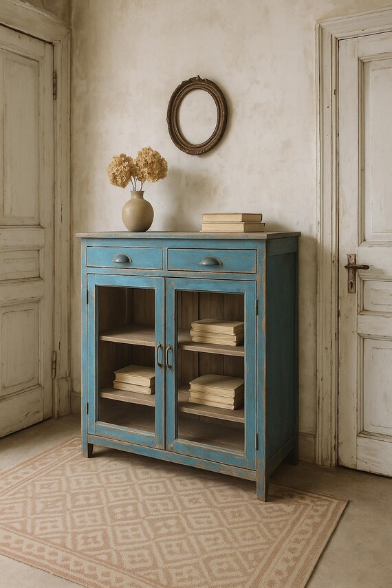 Cabinet Display Cabinet Chest of Drawers Sideboard Display Cabinet Furniture Glass Display Cabinet Shelf Cabinet Antique Finish
