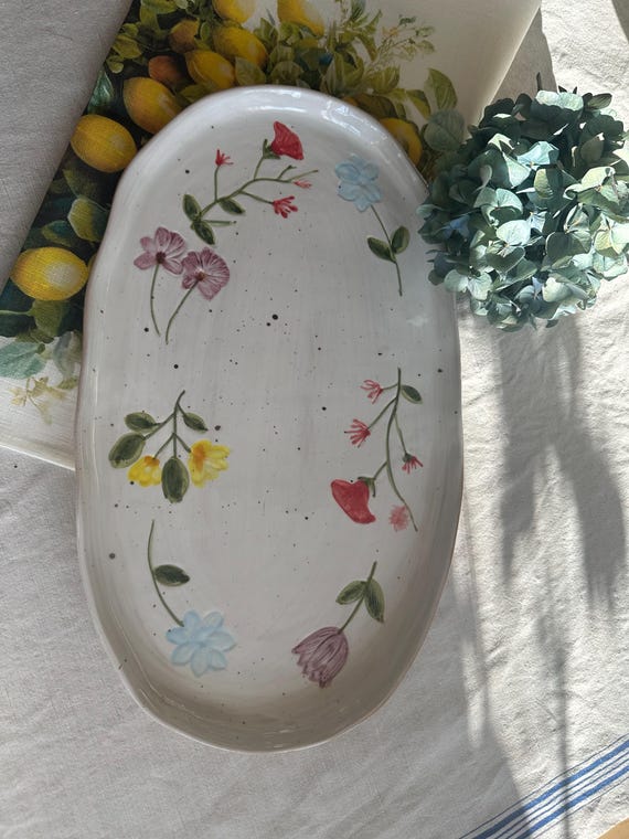 Serving platter, plate, ceramic plate, kitchen ceramic tableware, stoneware
