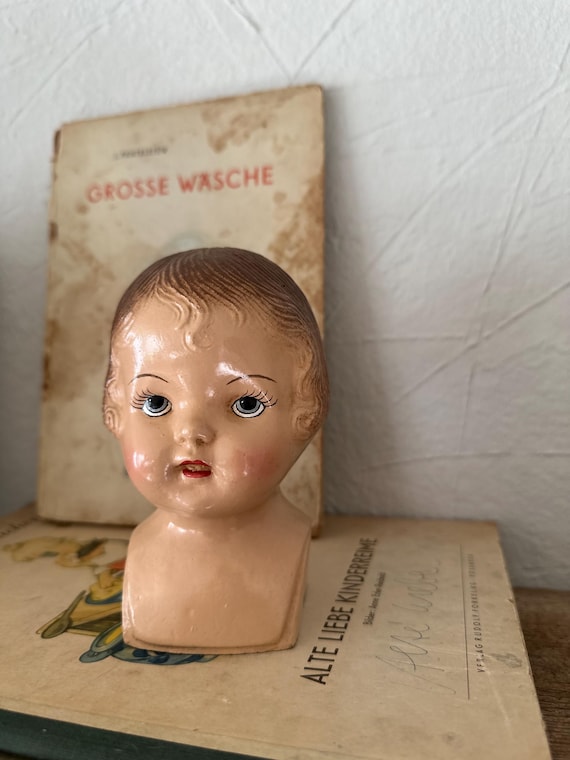 Doll head decoration antique finish decorative head mannequin head vintage