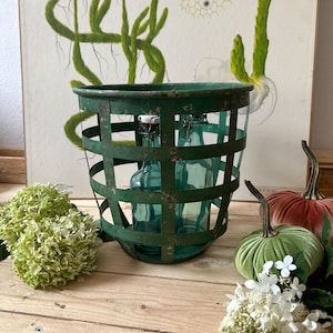 Wire Basket Iron Basket Hanging Basket Vintage Storage Basket Metal Basket